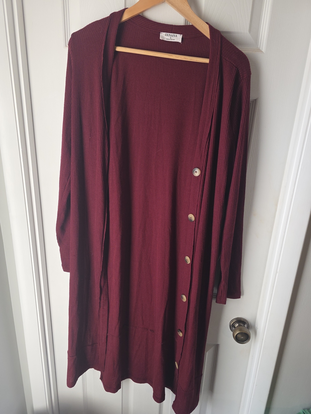 Zenana Outfitters Ribbed Knit Top - Wine Burgundy